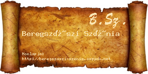 Beregszászi Szénia névjegykártya